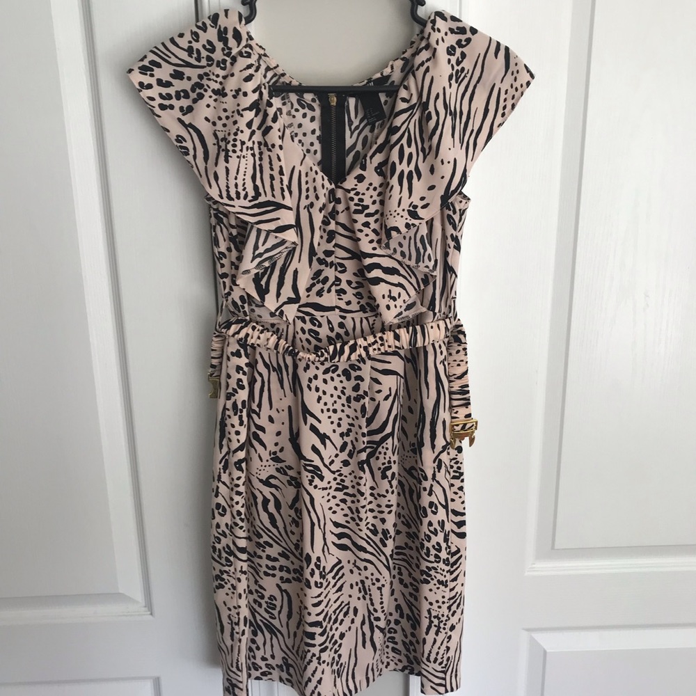 H&M dress with belt and exposed zipper